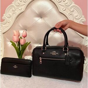 Black Coach Rowan Satchel Bag .